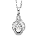 Sentimental Expressions Sterling Silver Rhodium-plated CZ Tear Of Strength Ash Holder 18 Inch Necklace