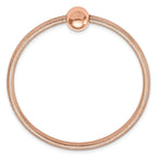 14K w/Rose Gold-plating Polished with Bead Stretch Bracelet