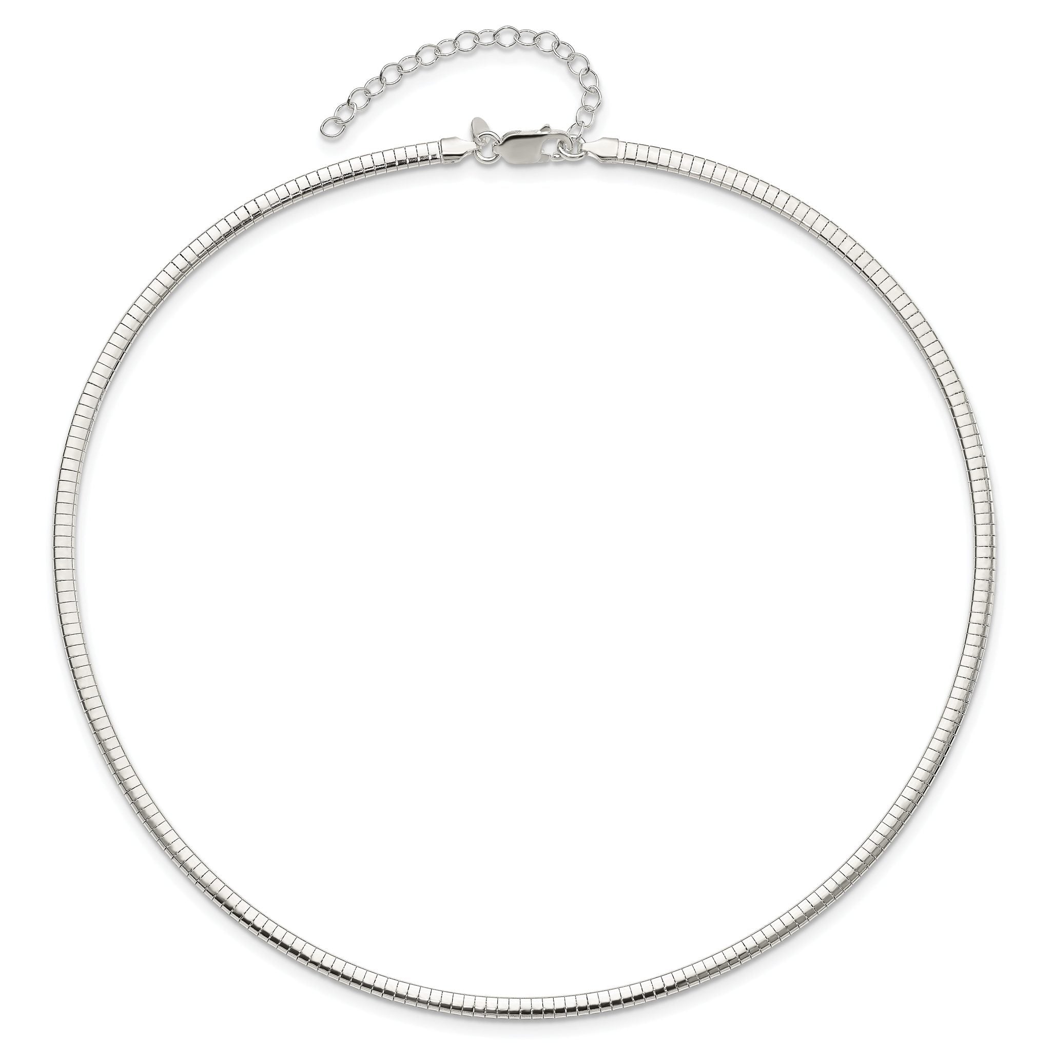 Sterling Silver 3.25mm With 2in. Ext Cubetto Chain