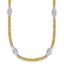 14k Two-tone Polished 6.5mm Fancy Cable Chain and Filigree Oval 18 inch Necklace