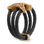 Edward Mirell Black Ti & Bronze Cable White Sapphire Cable Flexible Ring