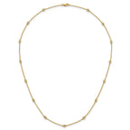 14k Complete 1/3 carat Bezel-set Diamond and Cable Chain 13-Station 16 inch Necklace