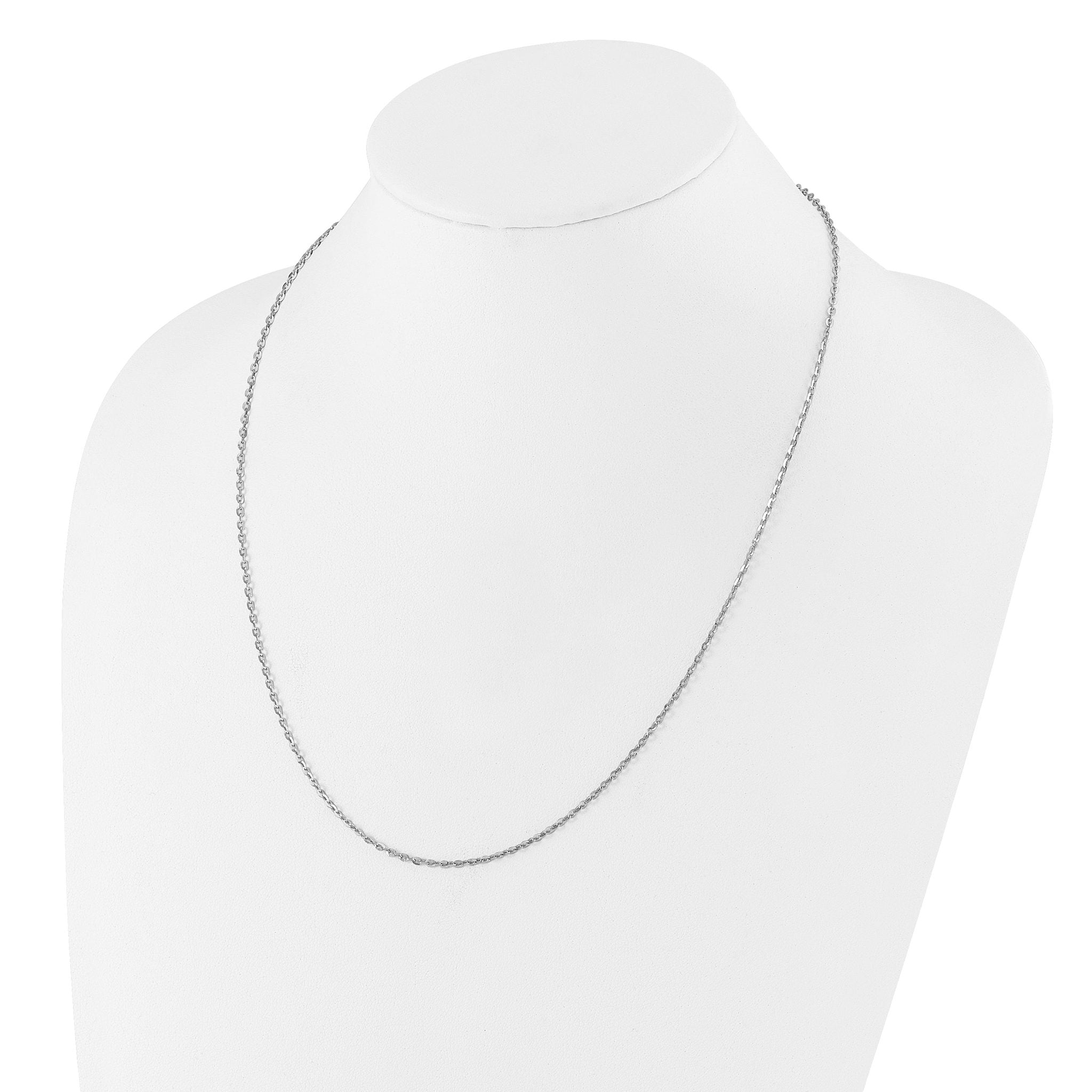 Sterling Silver RH-plated Adjustable 2mm Cable Chain