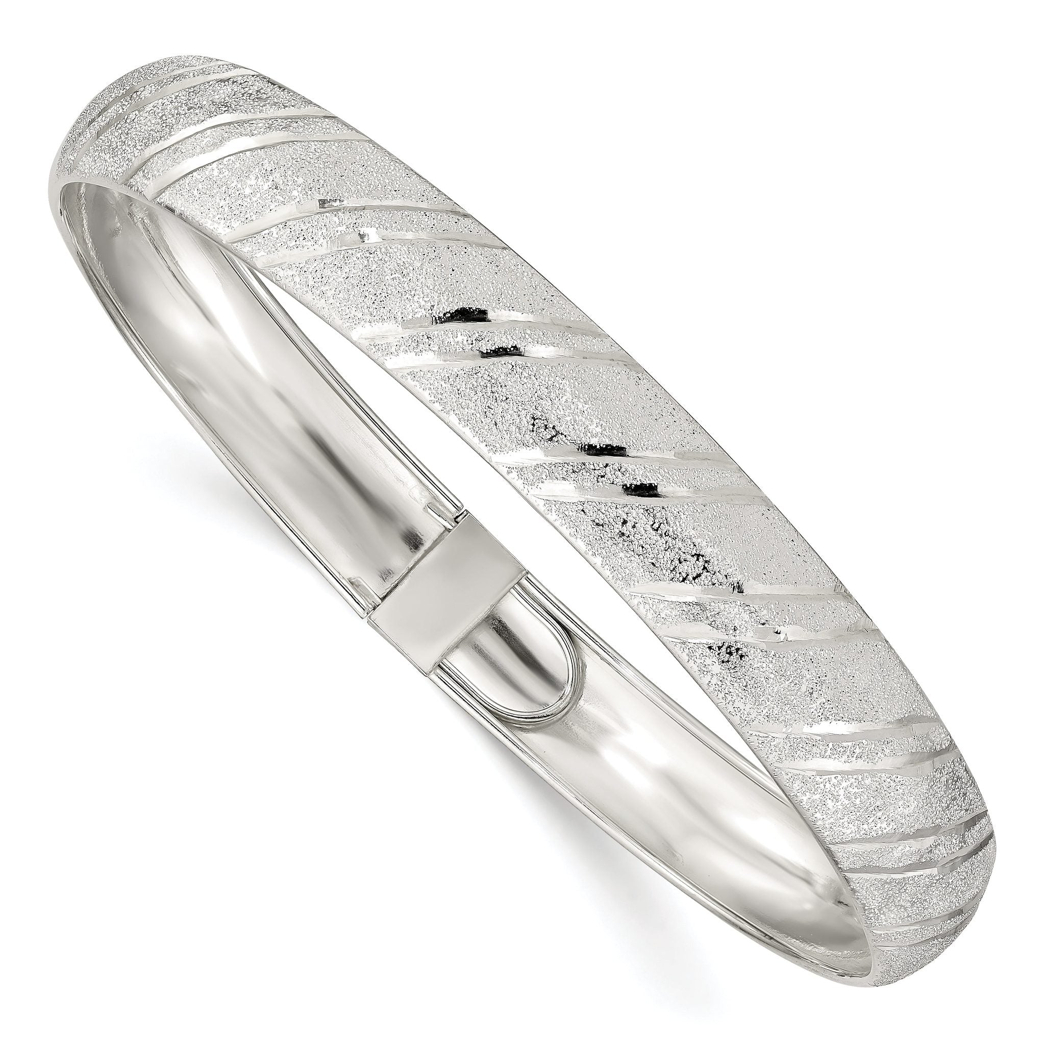 Sterling Silver 10.5mm Polished D/C Flexible Bangle Main image