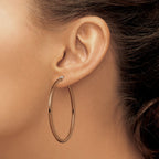 Stainless Steel Brown Polished Hoop Earrings for Women