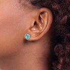 Sterling Silver Enamel Seashell Earrings with Polished Finish and Anti-Tarnish