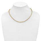 14K Polished Textured Fancy Link Necklace
