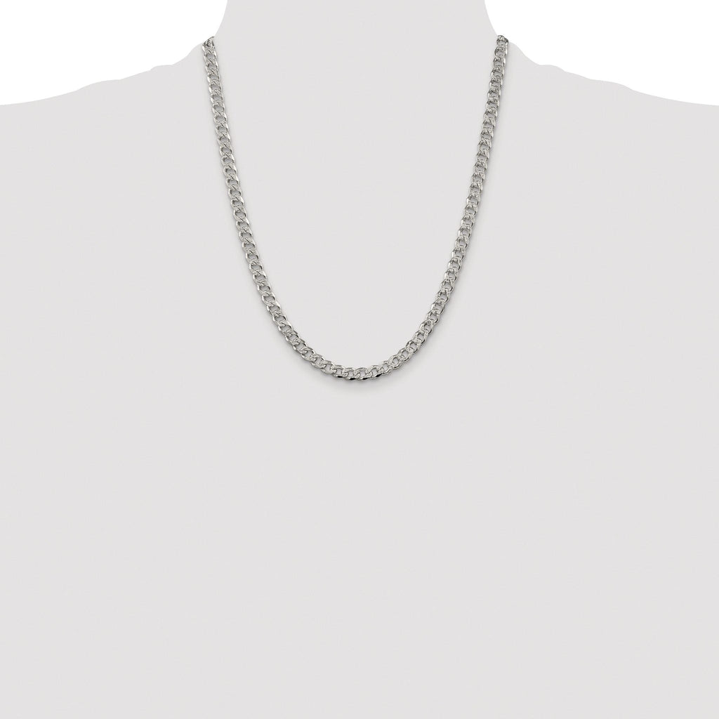 Pavé Curb Chain Necklace in Sterling Silver, 5.5mm