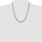 Pavé Curb Chain Necklace in Sterling Silver, 5.5mm