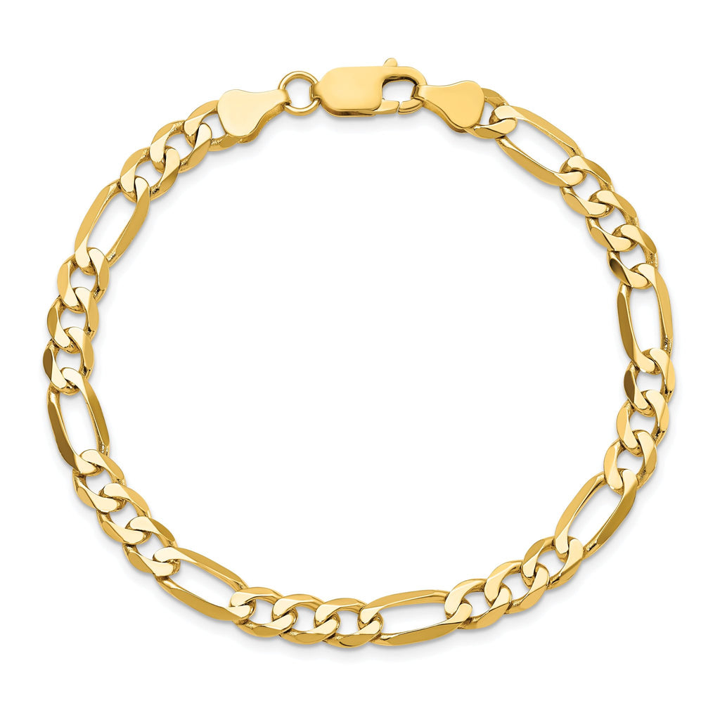 Flat Figaro Chain in 10K Yellow Gold, 6.25mm