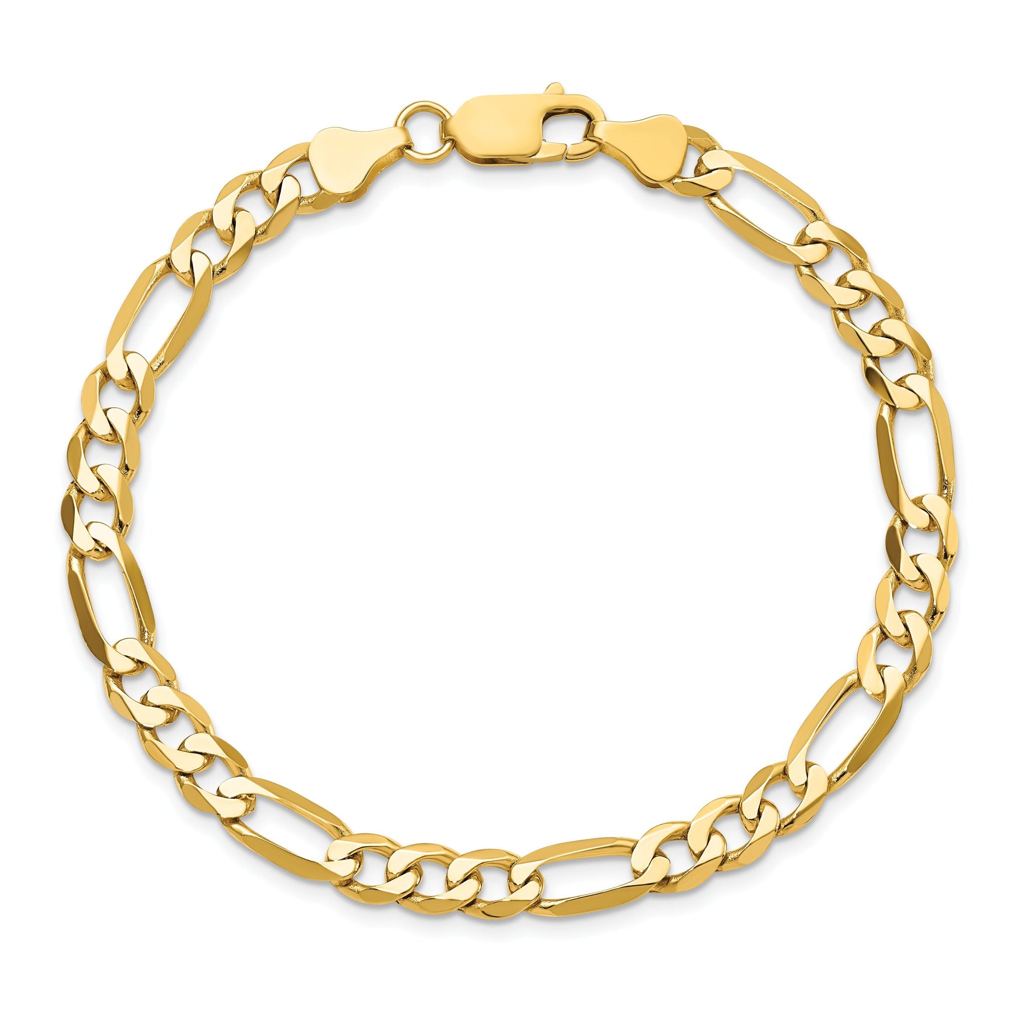 Flat Figaro Chain in 10K Yellow Gold, 6.25mm
