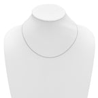 14K White Gold 1.1mm Franco 1in+1in Adjustable Chain