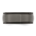 Titanium Wedding Band with Grooved Step Edge Polished Finish