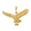 14K Gold Eagle Pendant with Polished Textured Finish for Men