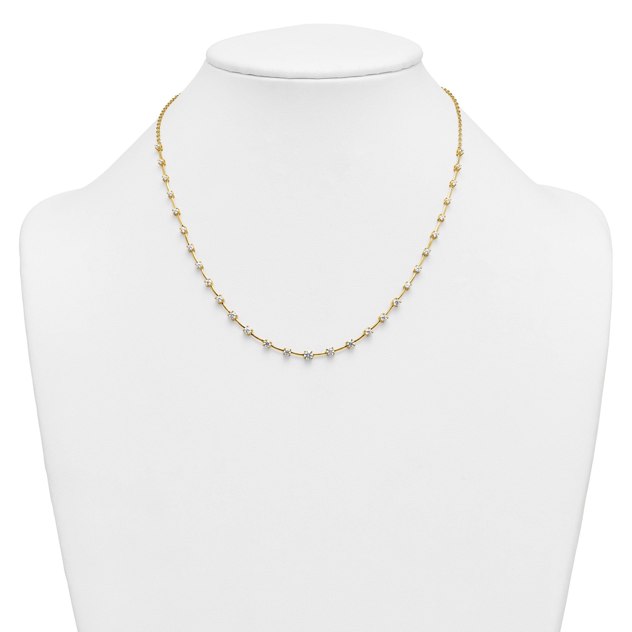 14k 2 carat Lab Grown Diamond VS+ F+ Complete 18 inch Fashion Tennis Necklace