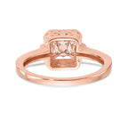 14K Rose Gold Square Cluster 1/5 carat Diamond Complete Engagement Ring