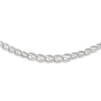 14K White Gold Diamond-Cut Necklace with Polished Rhodium Finish