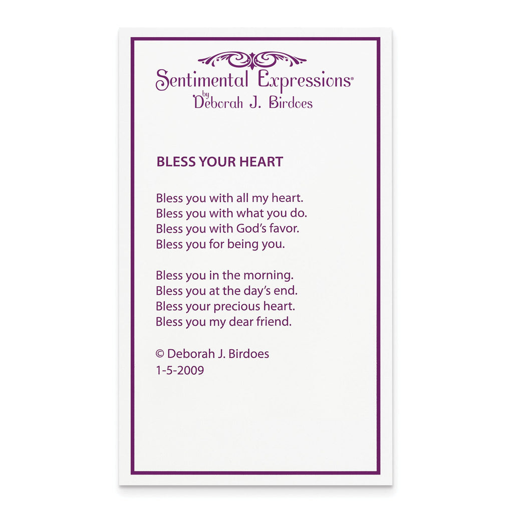 Sentimental Expressions Sterling Silver Rhodium-plated Antiqued Bless Your Heart 18in Necklace