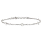 Sterling Silver Swirl Disc 9 inch Plus 1 inch Extender - Total 10 inch Anklet