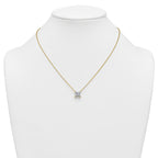 14k 3 1/2 carat Certified Lab Grown Diamond VS+ F+ Princess Complete Four Prong 18 inch Pendant Necklace
