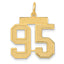 14K Gold Satin Number 95 Charm with Brushed Finish Medium