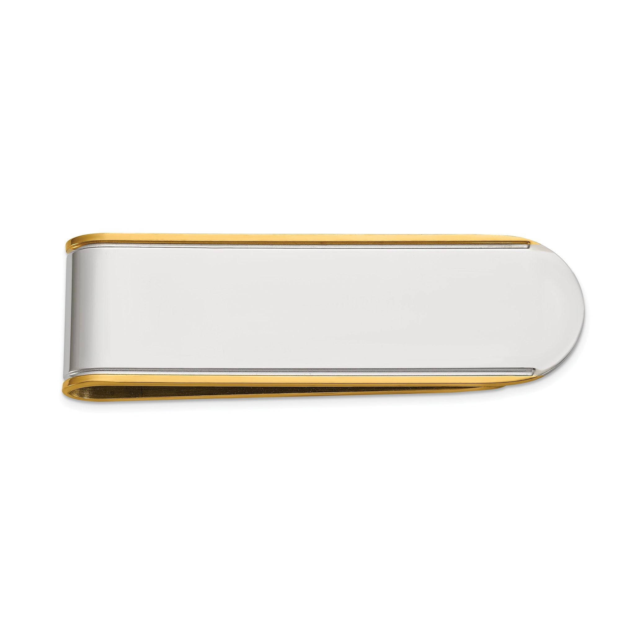 Men's Polished Gold-Tone Stainless Steel Money Clip