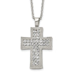 Crystal Cross Necklace in Stainless Steel