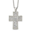 Crystal Cross Necklace in Stainless Steel