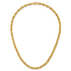 14k Polished And Brushed 6.5mm Fancy Cable Chain 18 inch Necklace
