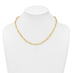 14k Polished 5mm Fancy Long and Round Link 18 inch Necklace