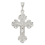 Sterling Silver 925 Polished Crucifix Pendant with Anti-Tarnish Finish