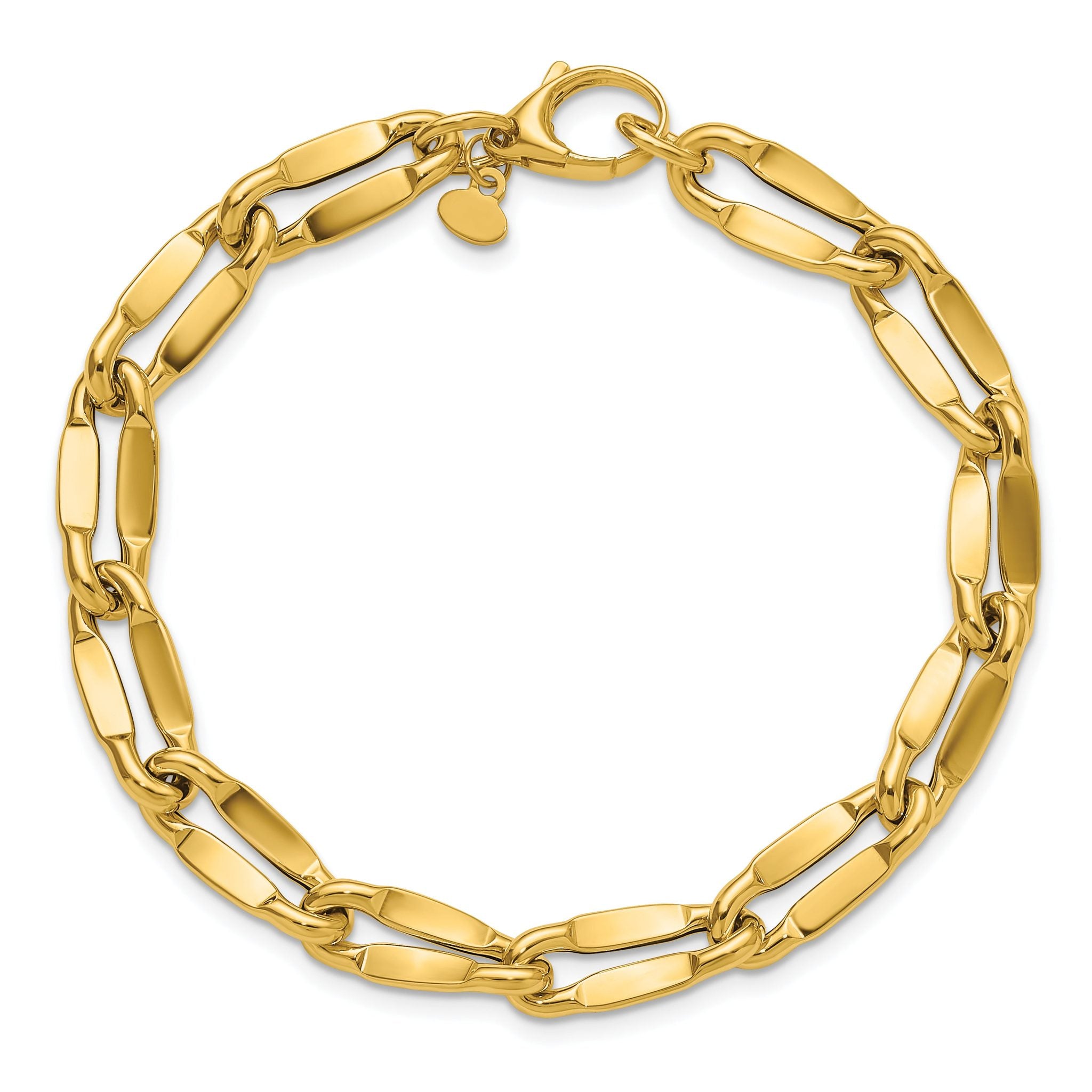 14K Polished Fancy Contoured Link Bracelet