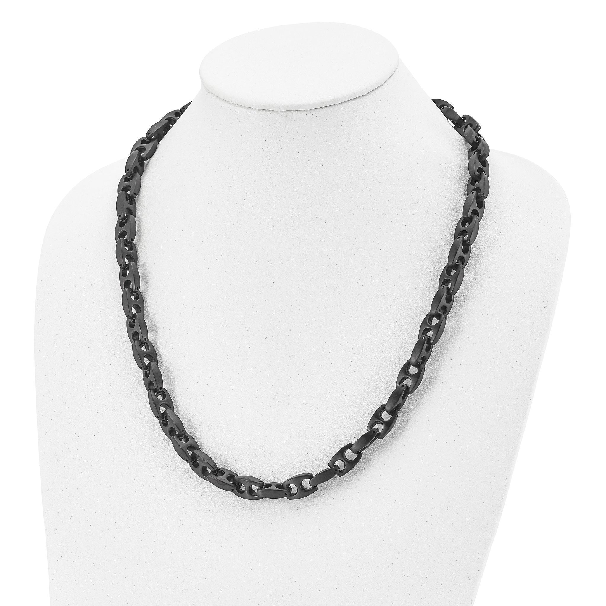 Chisel Stainless Steel Brushed Black IP-plated 24 inch Link Necklace