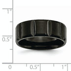 Grooved Wedding Band in Titanium with Black IP Plating, 8mm