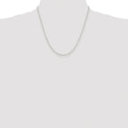 Elongated Open Link Chain Necklace in Sterling Silver, 2.75mm
