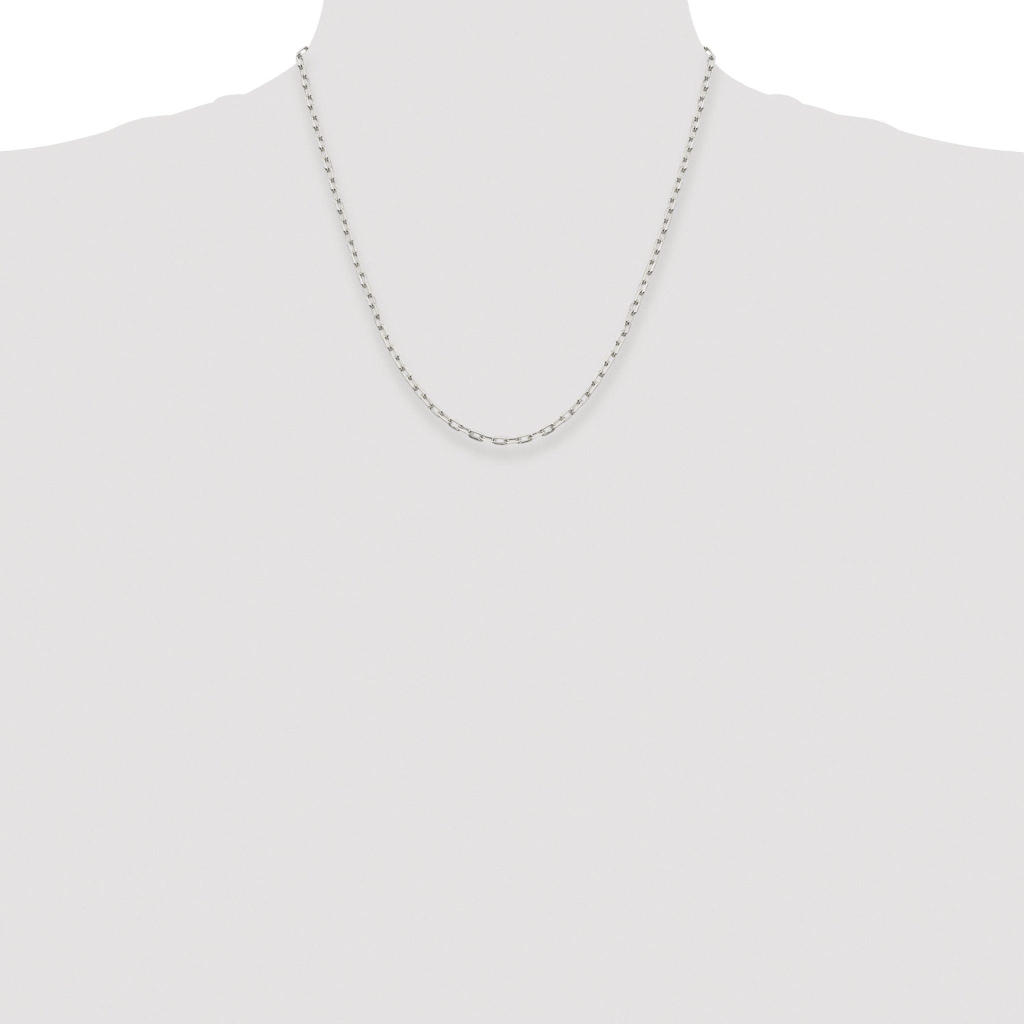Elongated Open Link Chain Necklace in Sterling Silver, 2.75mm