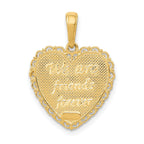 14K Gold Reversible Sister-Friends Forever Pendant Casted Solid Design