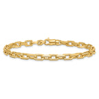 10k 5mm Hand-polished Fancy Link Bracelet