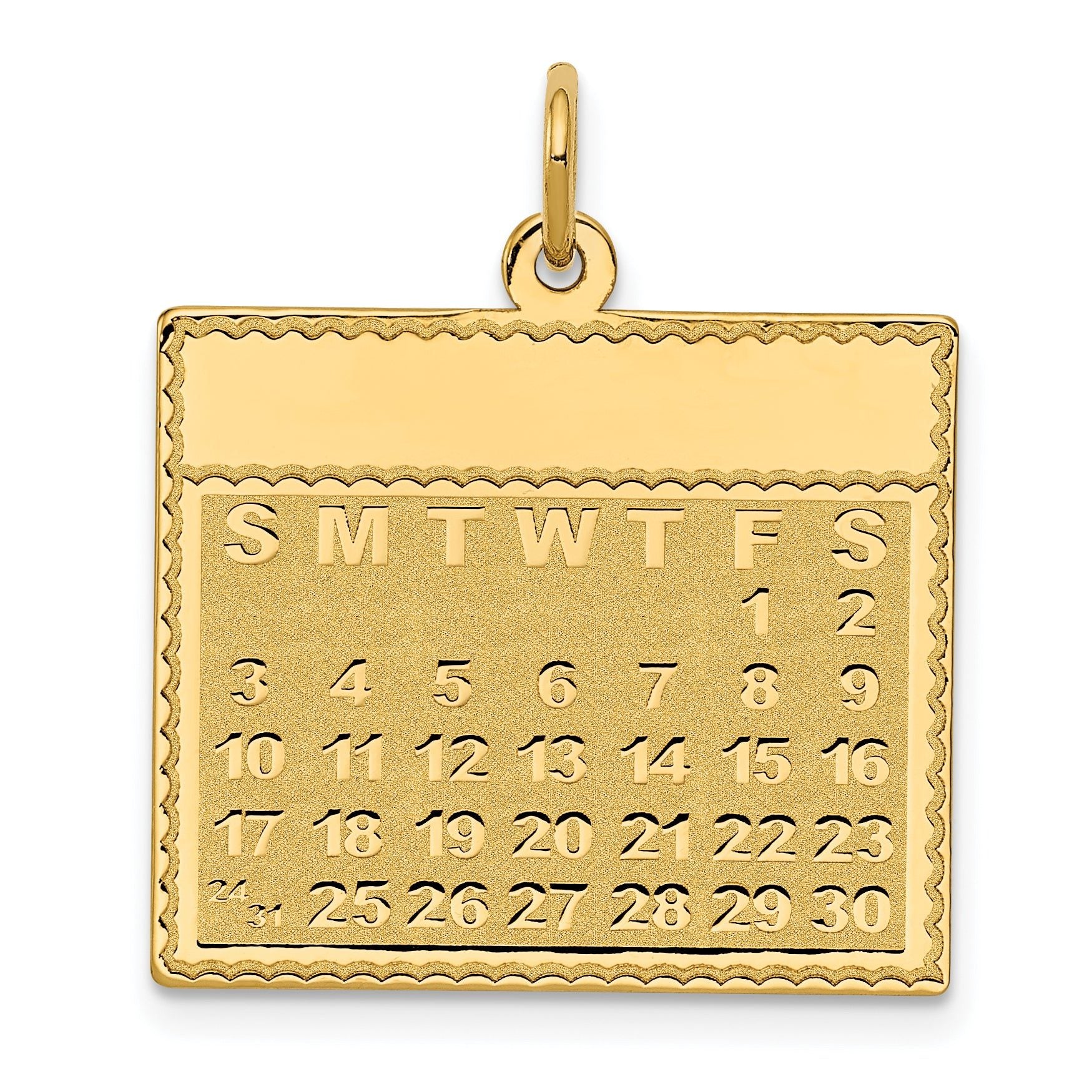 14K Friday the First Day Calendar Pendant Main image
