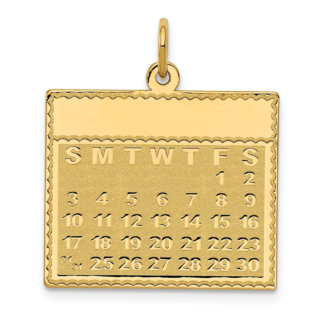14K Friday the First Day Calendar Pendant
