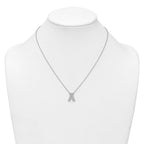 14k White Gold 1/2 carat Lab Grown Diamond VS+ F+ Complete Letter A 18 inch Initial Necklace