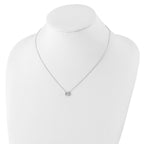 Sterling Silver Polished 9mm Bezel CZ Necklace