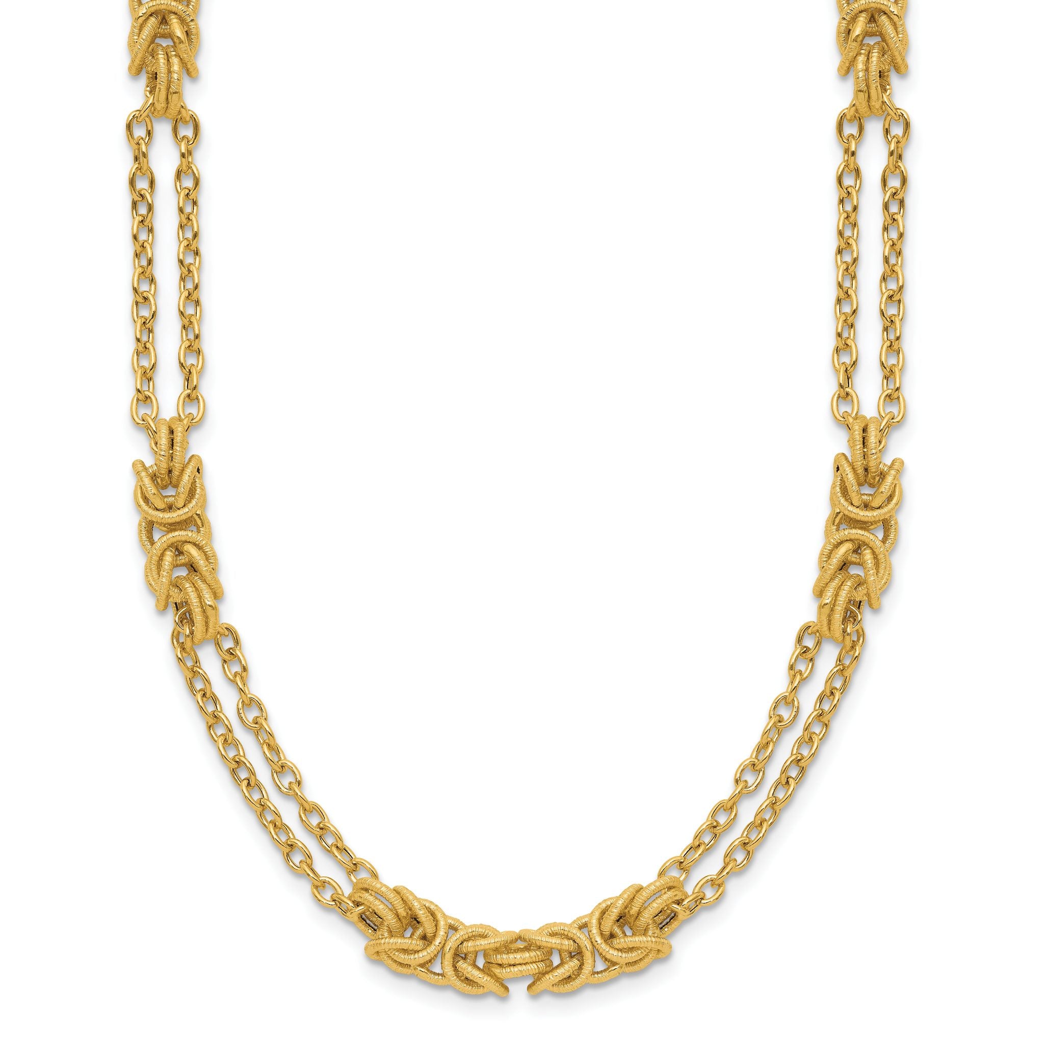 14K Polished and Textured Multi-strand Necklace Main image