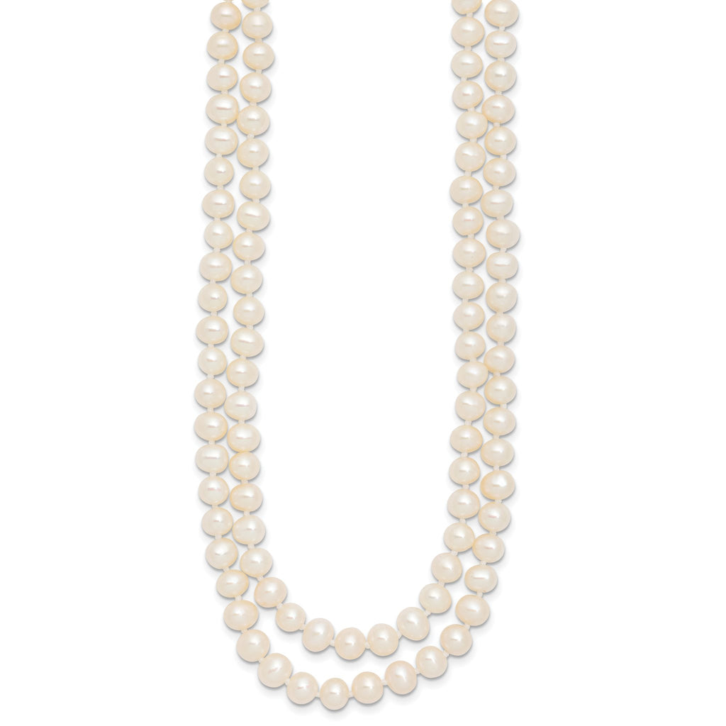 14K Gold Filled 5-6mm White Cultured Freshwater Pearl 2-Strand Necklace