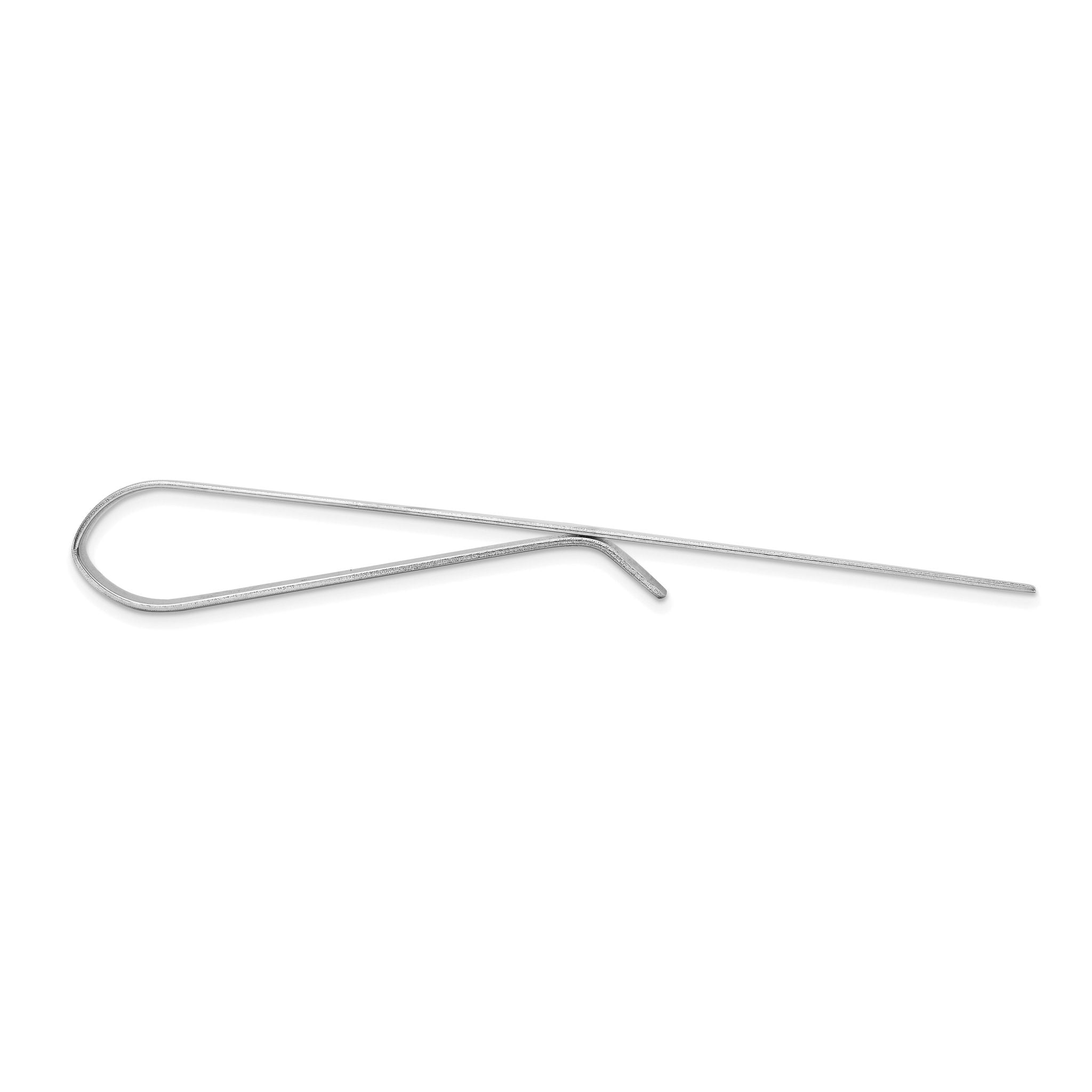 10k White Gold Polished Tie Bar Secondary image