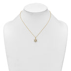 Sterling Silver Gold-Tone Polished Lab Created Opal and CZ Starburst 16 Inch with 2 Inch Extension Necklace