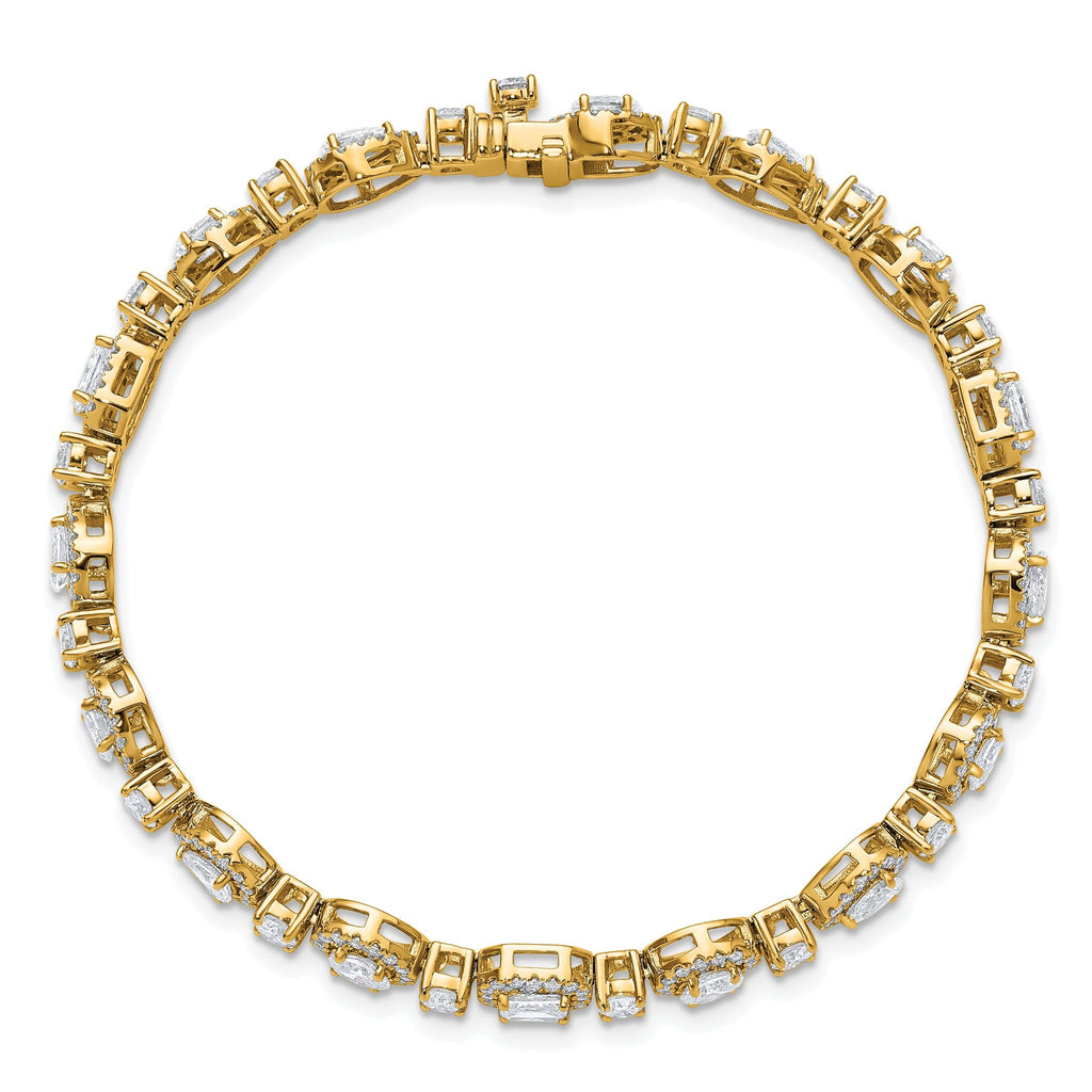 14k 5 5/8 carat Lab Grown Diamond VS+ F+ Complete Fashion Tennis Bracelet