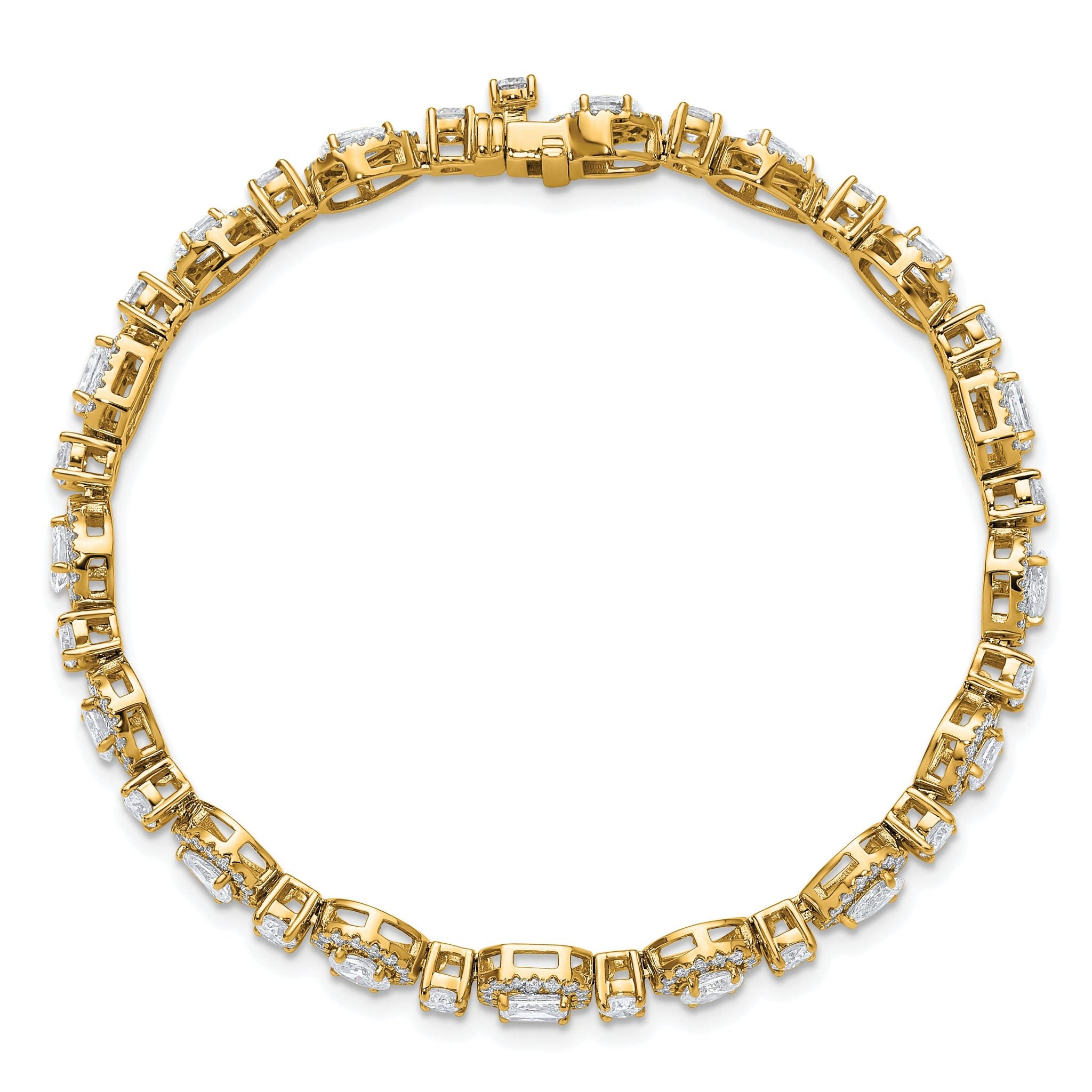 14k 5 5/8 carat Lab Grown Diamond VS+ F+ Complete Fashion Tennis Bracelet