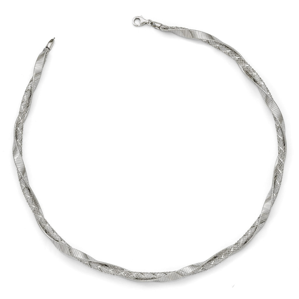 Sophia Jewelers 925 Sterling Silver Twisted Collar Necklace 18 Elegant Design