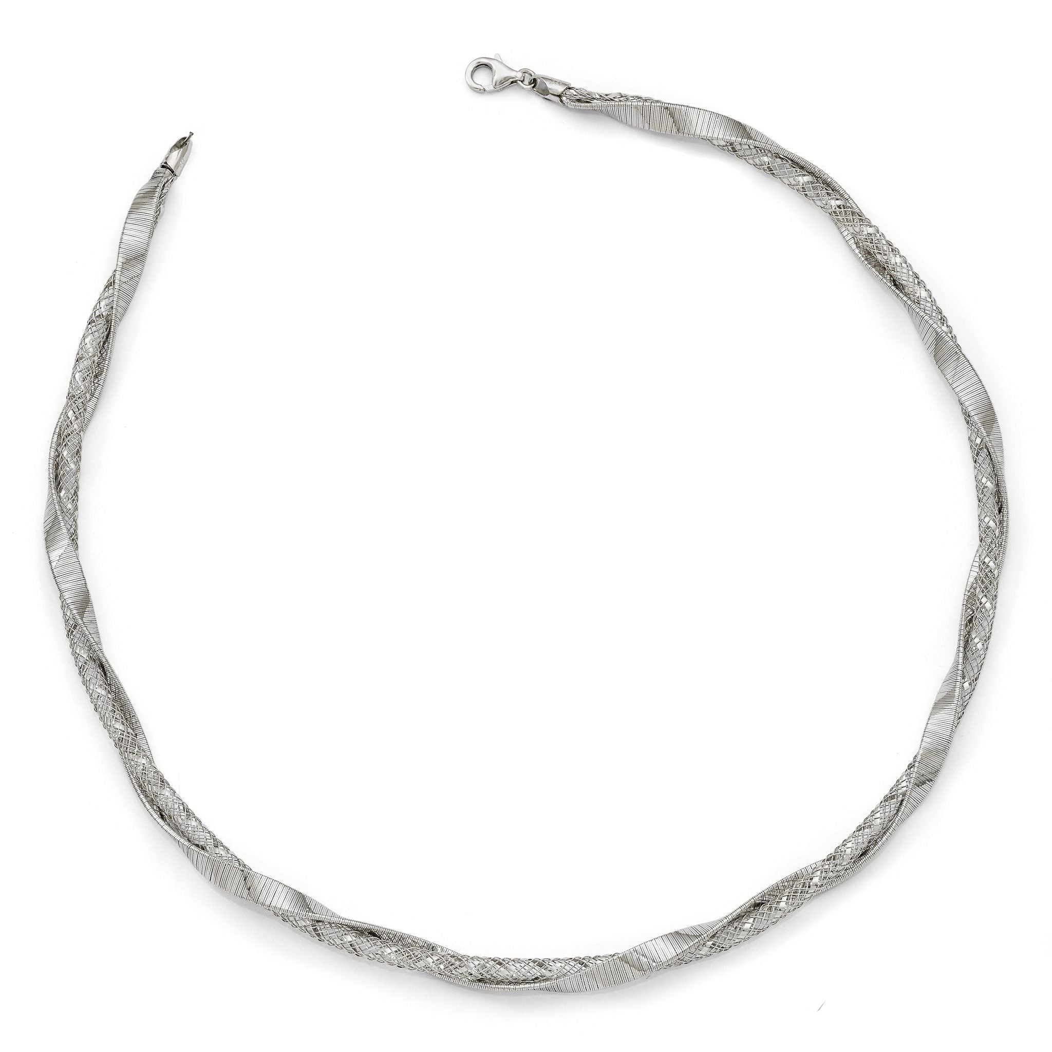 Sophia Jewelers 925 Sterling Silver Twisted Collar Necklace 18 Elegant Design